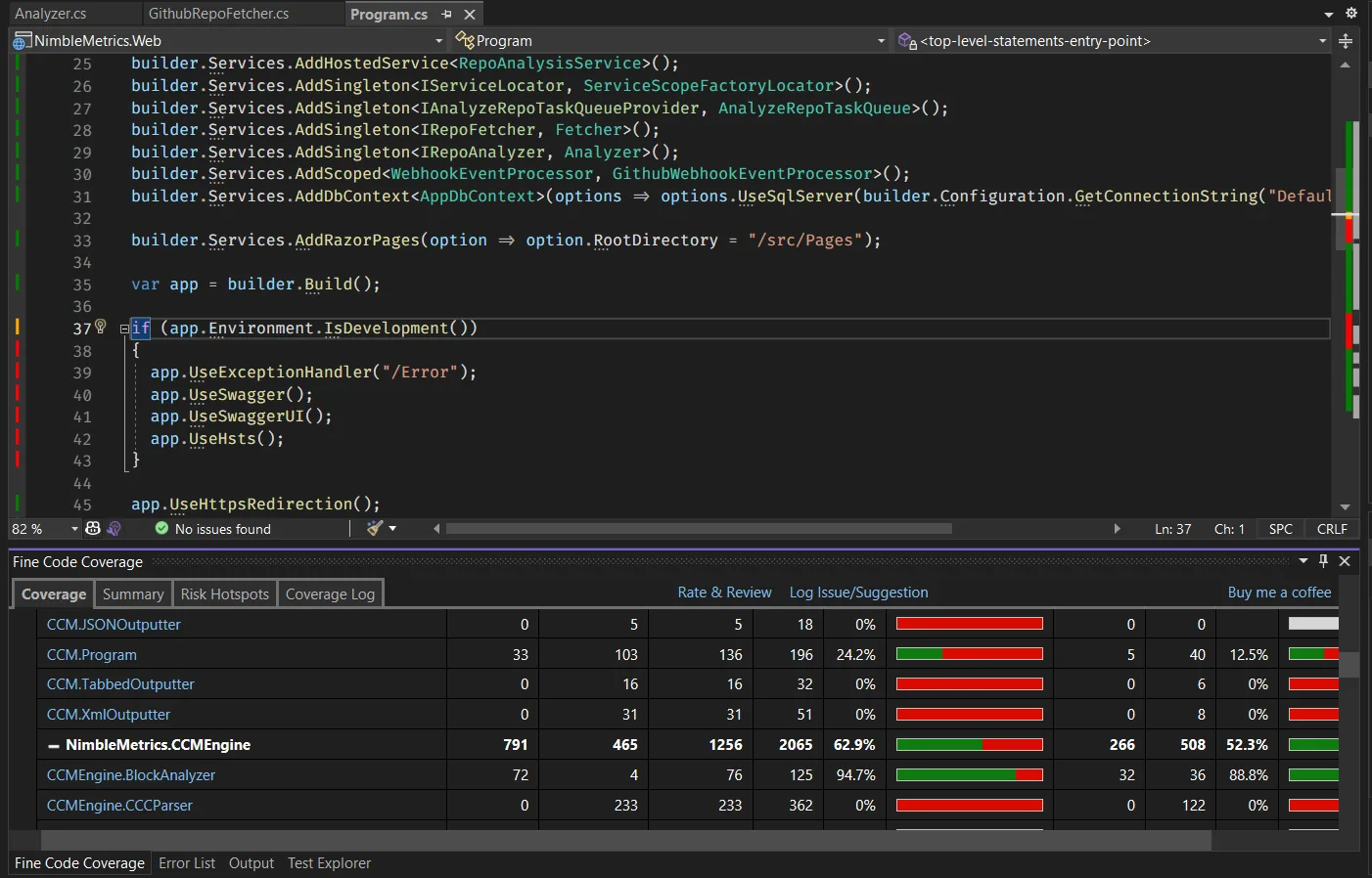 Fine Code Coverage extension