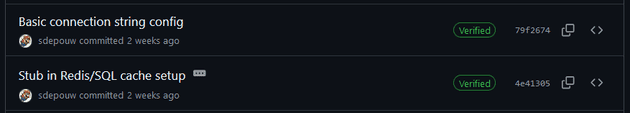 Screenshot: The Verified badge on GitHub commits